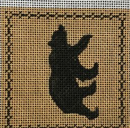 click here to view larger image of Black Bear (black on tan) (hand painted canvases)