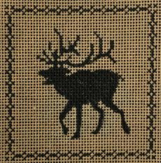 click here to view larger image of Caribou (black on tan) (hand painted canvases)
