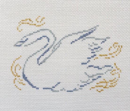 click here to view larger image of Swanning Around Ornament (hand painted canvases)
