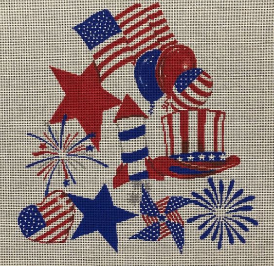 click here to view larger image of July 4th Stack (hand painted canvases)