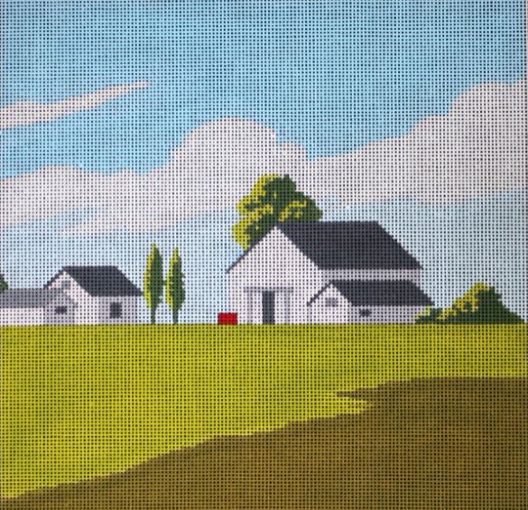 click here to view larger image of White Barn and House (hand painted canvases)