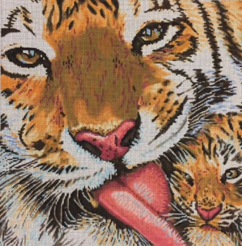 click here to view larger image of Tiger Mom and Baby (hand painted canvases)