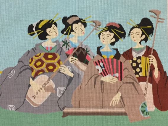 click here to view larger image of Asian Musicians (hand painted canvases)