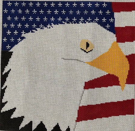 click here to view larger image of Eagle and Flag (hand painted canvases)
