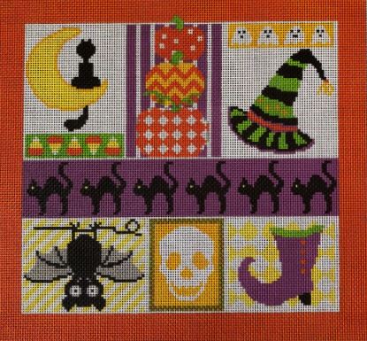 click here to view larger image of Halloween Collage (hand painted canvases)