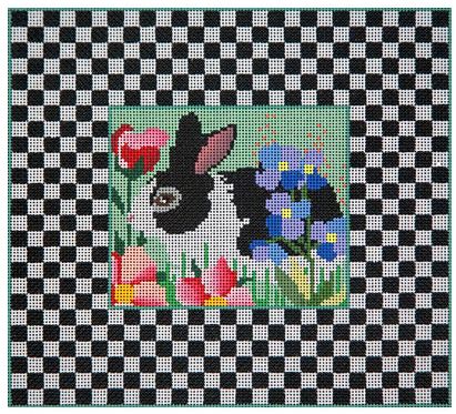 click here to view larger image of Checkerboard Bunny (hand painted canvases)