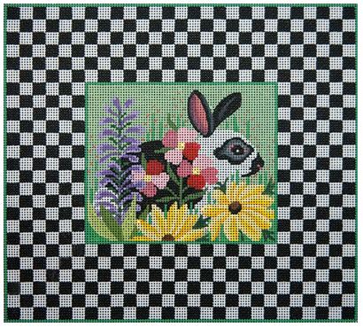click here to view larger image of Nimble Bunny and Flowers (hand painted canvases)