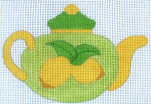 click here to view larger image of Teapot - Lemons (hand painted canvases)