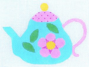 click here to view larger image of Teapot - Flower (hand painted canvases)