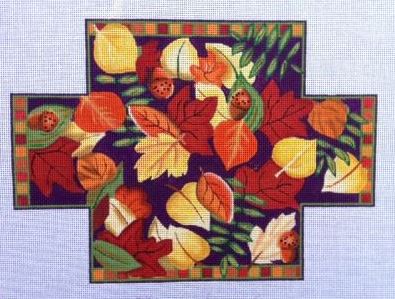 click here to view larger image of Autumn Leaves Brick Cover (hand painted canvases)