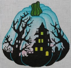 click here to view larger image of Teal Pumpkin (hand painted canvases)