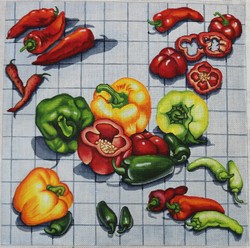 click here to view larger image of Peppers (hand painted canvases)