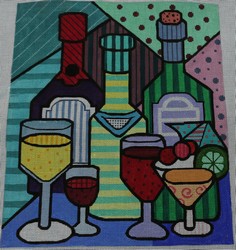 click here to view larger image of Wine (hand painted canvases)