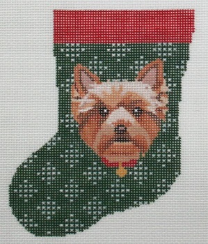 click here to view larger image of Yorkie Mini Sock (hand painted canvases)