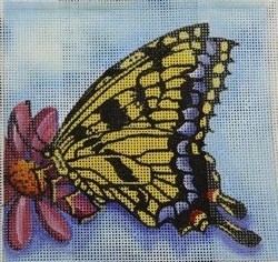 click here to view larger image of Yellow/Blue/Black Butterfly (hand painted canvases)
