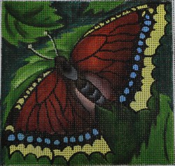 click here to view larger image of Brown/Blue/Yellow Butterfly (hand painted canvases)