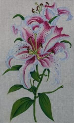 click here to view larger image of Oriental Lilies (hand painted canvases)