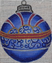 click here to view larger image of Blue/Red Ornament (hand painted canvases)