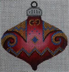 click here to view larger image of Red/Gold/Blue Ornament (hand painted canvases)