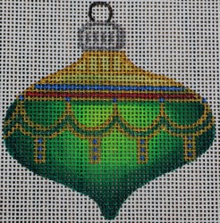 click here to view larger image of Green/Blue/Red/Gold Ornament (hand painted canvases)