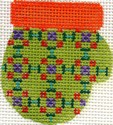 click here to view larger image of Orange/Green Munchkin Mitten (hand painted canvases)
