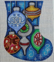 click here to view larger image of Multi Ornament Mini Sock (hand painted canvases)