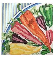 click here to view larger image of Plate of Peppers (hand painted canvases)