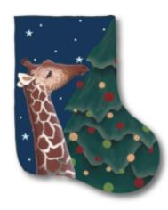 click here to view larger image of Giraffe Decorating Christmas Tree (hand painted canvases)
