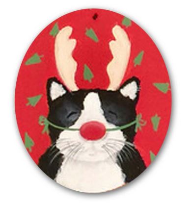 click here to view larger image of Cat w/Red Nose (hand painted canvases)