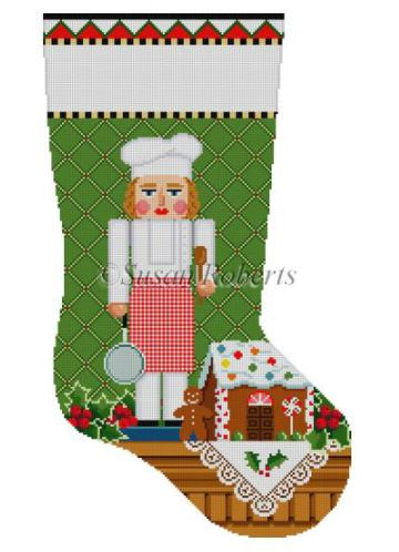 click here to view larger image of Chef Lady Nutcracker Stocking (hand painted canvases)