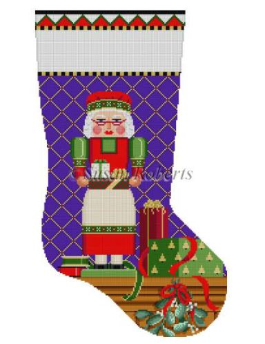 click here to view larger image of Mrs Claus Nutcracker Stocking (hand painted canvases)
