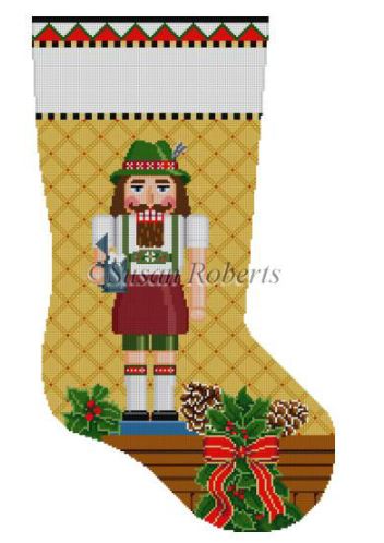 click here to view larger image of Beermeister Nutcracker Stocking (hand painted canvases)