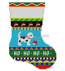 click here to view larger image of Bold Stripe Puppy Mini Sock (hand painted canvases)