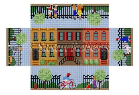 click here to view larger image of Brownstone Walk Brick Cover (hand painted canvases)
