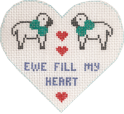 click here to view larger image of Heart - Ewe Fill My Heart   (hand painted canvases)