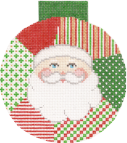 click here to view larger image of Santa Face Patchwork Circle (hand painted canvases)