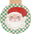 click here to view larger image of Santa Face Checkers Circle (hand painted canvases)
