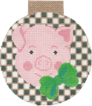 click here to view larger image of Pig Face Checkers Circle (hand painted canvases)
