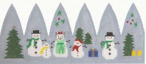 click here to view larger image of Carousel - Holiday Snowmen (hand painted canvases)