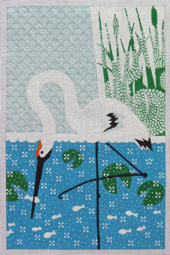 click here to view larger image of Whooping Crane w/Stitch Guide   (hand painted canvases)