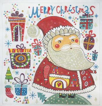 click here to view larger image of Folk Art Santa w/Stitch Guide (hand painted canvases)