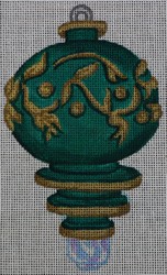 click here to view larger image of Gold/Green Ornament (hand painted canvases)