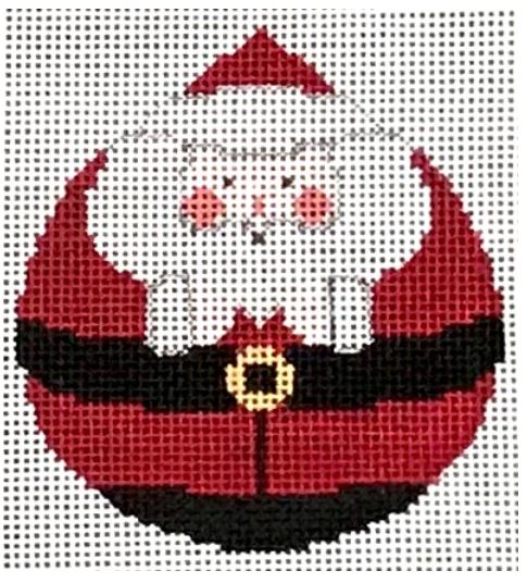 click here to view larger image of Round Santa Ornament (hand painted canvases)