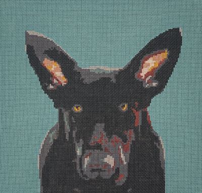 click here to view larger image of Black German Shepherd (hand painted canvases)