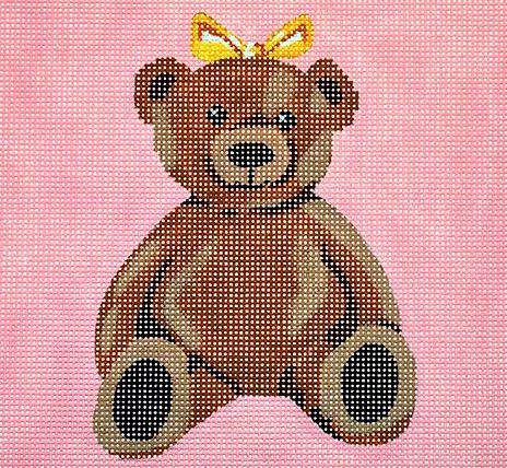 click here to view larger image of Girl Teddy Bear (hand painted canvases)