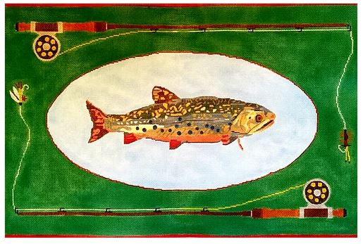 click here to view larger image of Fly Fishing Brook Trout (hand painted canvases)