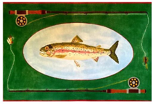 click here to view larger image of Fly Fishing Rainbow Trout (hand painted canvases)