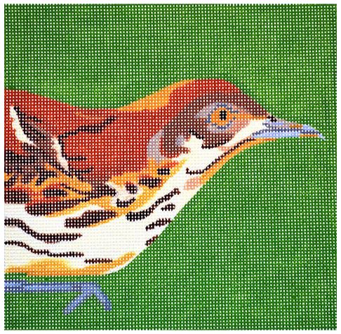 click here to view larger image of Brown Thrasher Profile (hand painted canvases)