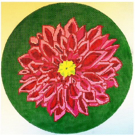 click here to view larger image of Round Dahlia (hand painted canvases)