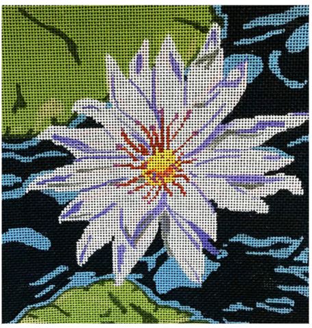 click here to view larger image of Purple Water Lily (hand painted canvases)